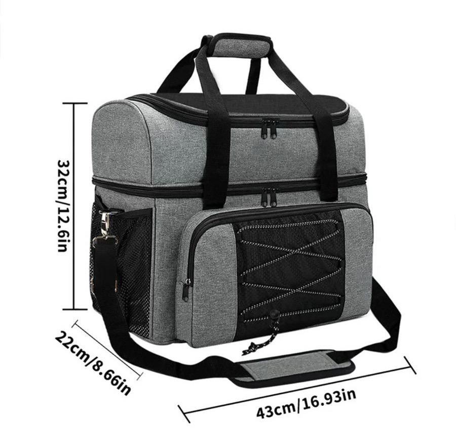 حقيبة بولينج كبيرة مع حامل ثنائي للكره مبطن